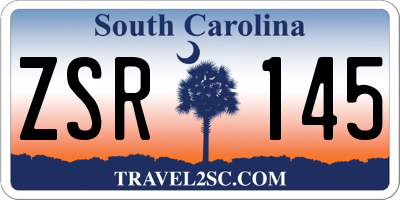 SC license plate ZSR145