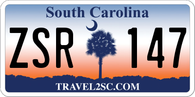 SC license plate ZSR147