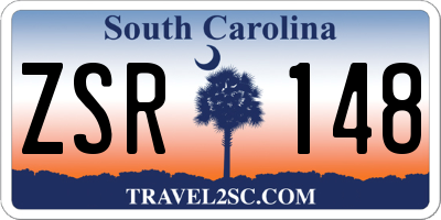 SC license plate ZSR148