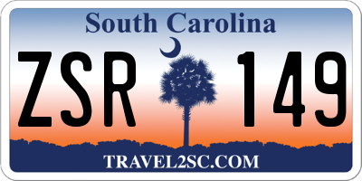 SC license plate ZSR149