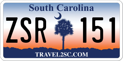 SC license plate ZSR151