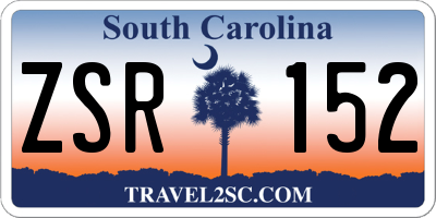 SC license plate ZSR152