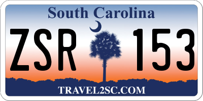 SC license plate ZSR153