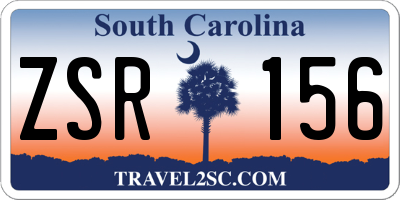SC license plate ZSR156