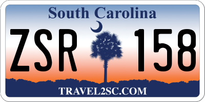 SC license plate ZSR158