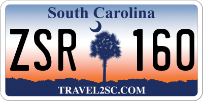 SC license plate ZSR160