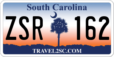 SC license plate ZSR162