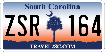 SC license plate ZSR164
