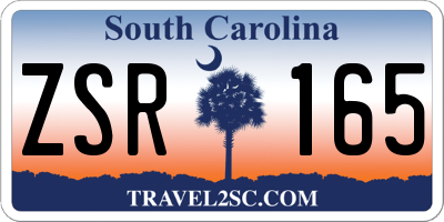 SC license plate ZSR165