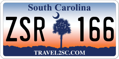 SC license plate ZSR166