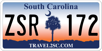 SC license plate ZSR172