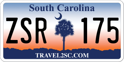 SC license plate ZSR175