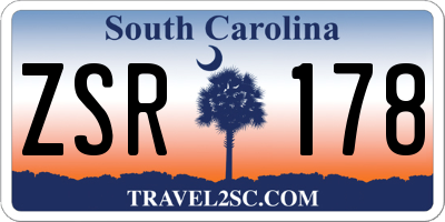 SC license plate ZSR178