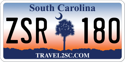 SC license plate ZSR180