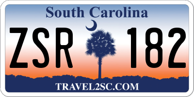 SC license plate ZSR182