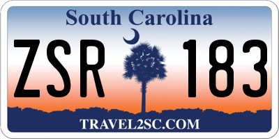 SC license plate ZSR183