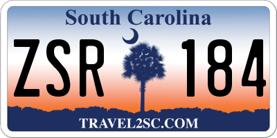 SC license plate ZSR184