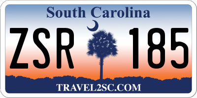 SC license plate ZSR185