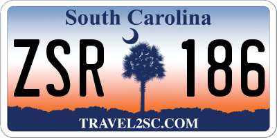 SC license plate ZSR186