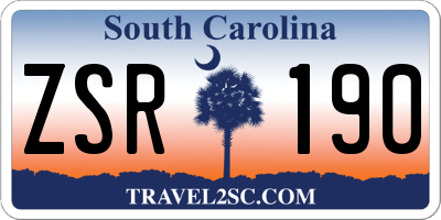 SC license plate ZSR190