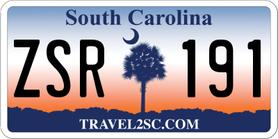 SC license plate ZSR191