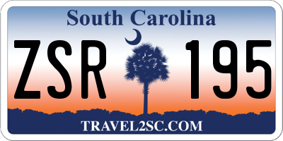 SC license plate ZSR195