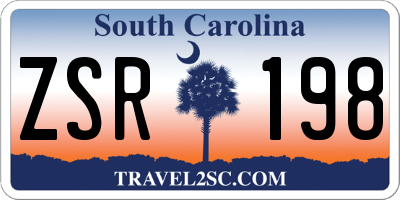 SC license plate ZSR198