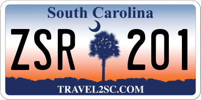 SC license plate ZSR201