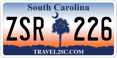 SC license plate ZSR226