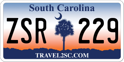 SC license plate ZSR229