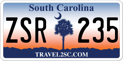 SC license plate ZSR235