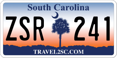 SC license plate ZSR241