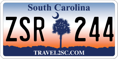 SC license plate ZSR244