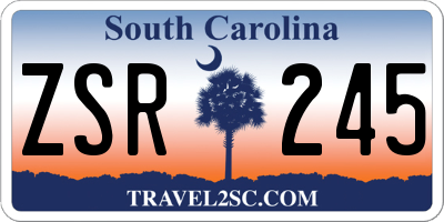 SC license plate ZSR245