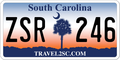 SC license plate ZSR246