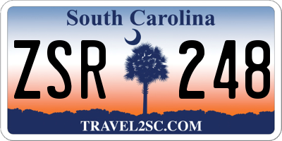 SC license plate ZSR248