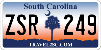 SC license plate ZSR249