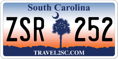 SC license plate ZSR252