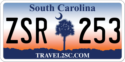 SC license plate ZSR253