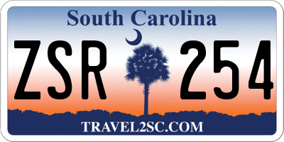 SC license plate ZSR254