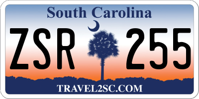 SC license plate ZSR255