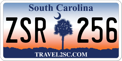 SC license plate ZSR256