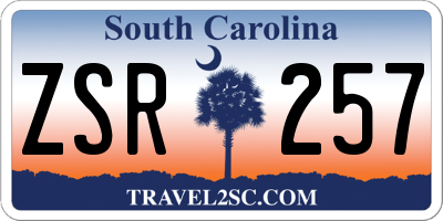 SC license plate ZSR257