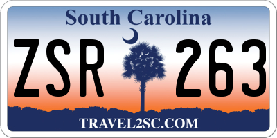 SC license plate ZSR263