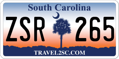 SC license plate ZSR265