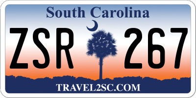 SC license plate ZSR267