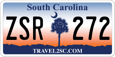 SC license plate ZSR272