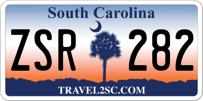 SC license plate ZSR282