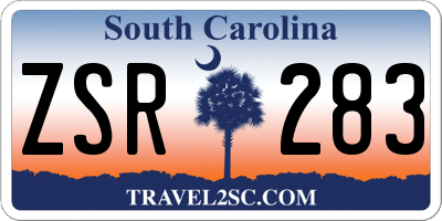 SC license plate ZSR283