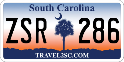 SC license plate ZSR286